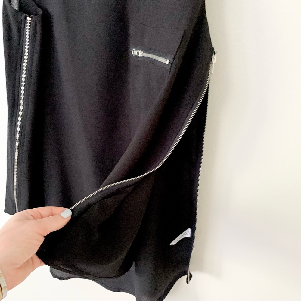 | madison black zipper side sleeveless blouse | - Picture 9 of 10